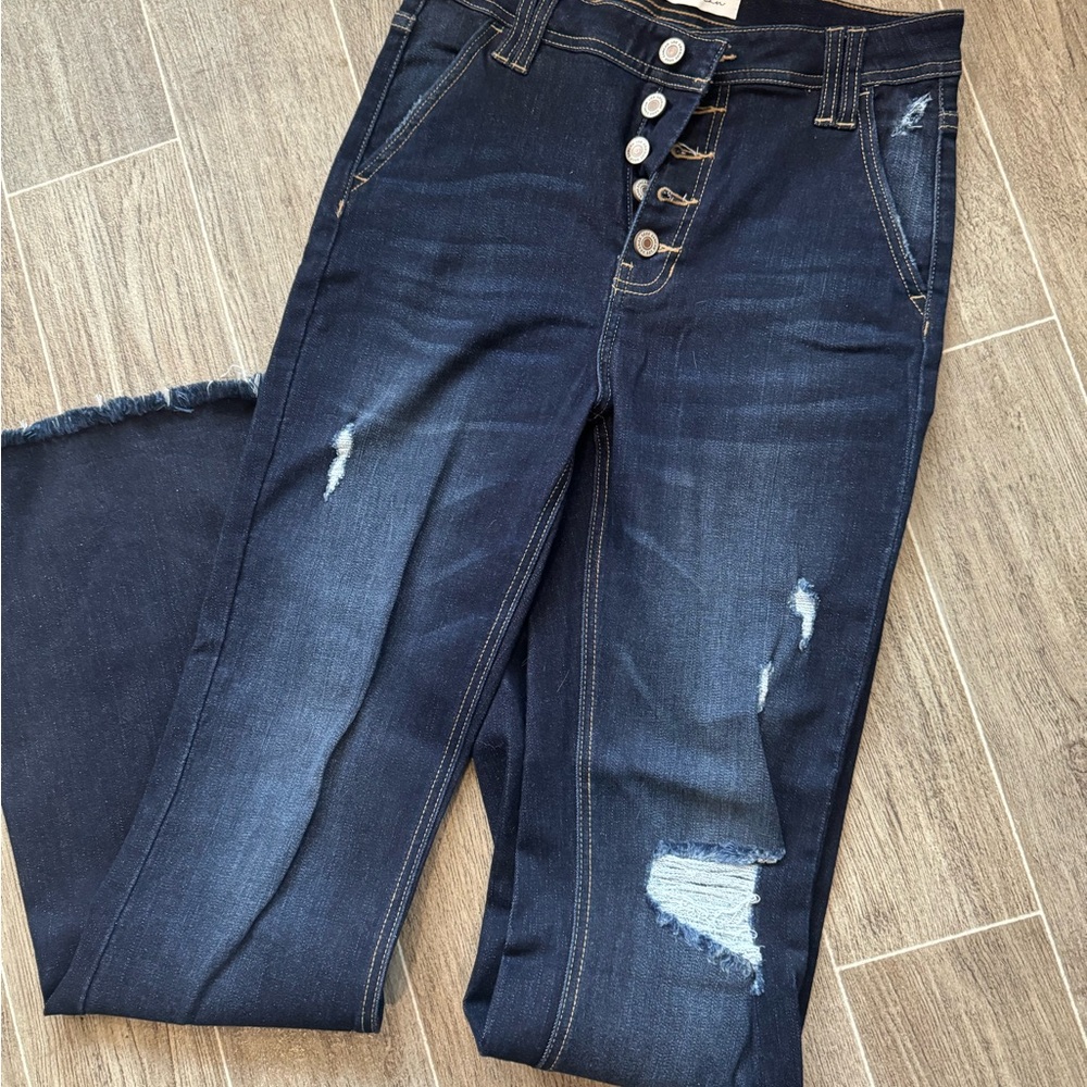 KanCan Blue Flare Wide Leg Jeans